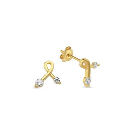 Heliophilia Silver Pendientes de Plata de Ley 925 con Baño de Oro y Circón Dorado